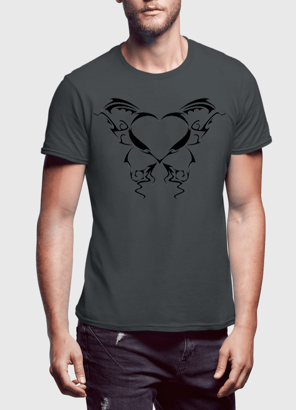 Aneeq Arshad T-shirt SMALL / Charcoal Heart Tattoo Half Sleeves T-shirt