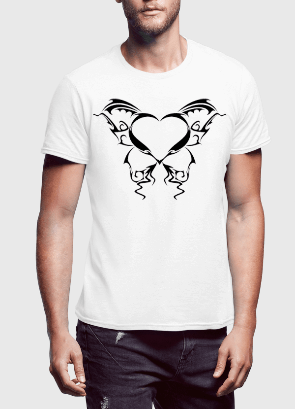 Aneeq Arshad T-shirt SMALL / White Heart Tattoo Half Sleeves T-shirt