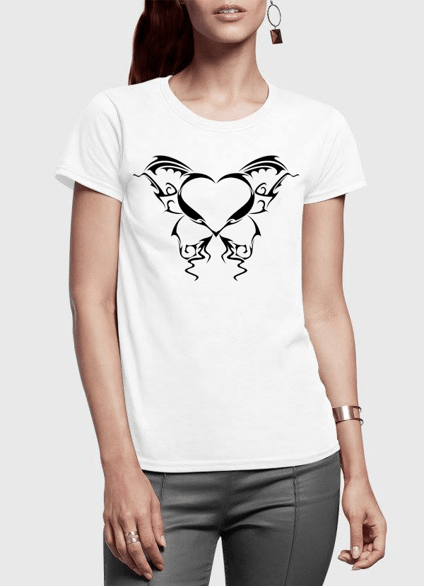 Aneeq Arshad Women T-Shirt SMALL / White Heart Tattoo Half Sleeves Women T-shirt