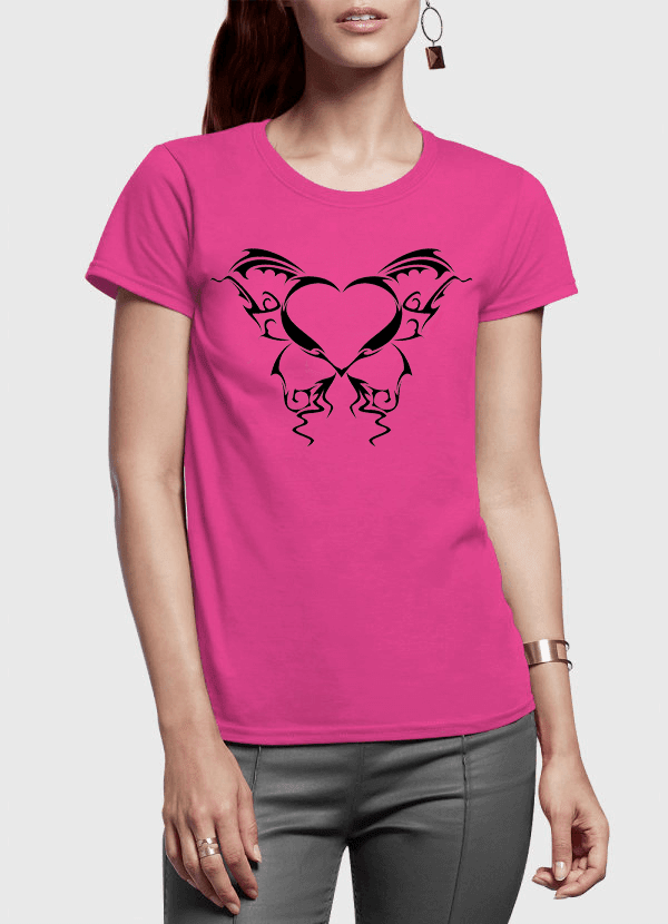 Aneeq Arshad Women T-Shirt SMALL / Pink Heart Tattoo Half Sleeves Women T-shirt