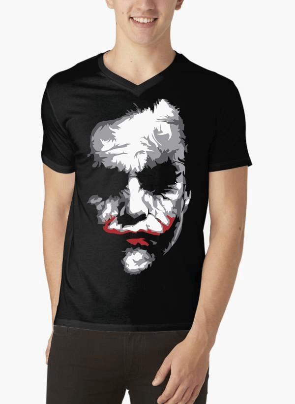 M Nidal Khan T-shirt SMALL / Black Heath Joker V-Neck T-shirt