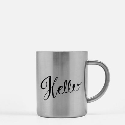 Hello Dots Hand Lettering Lavender Gold & Silver Mug