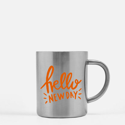 Hello New Day And Hand Lettering Fu Gold & Silver Mug