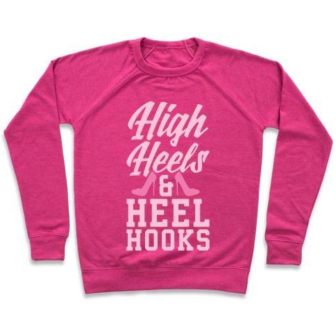 Virgin Teez  Pullover Crewneck Sweatshirt / x-small / Deep Pink HIGH HEELS & HEEL HOOKS CREWNECK SWEATSHIRT