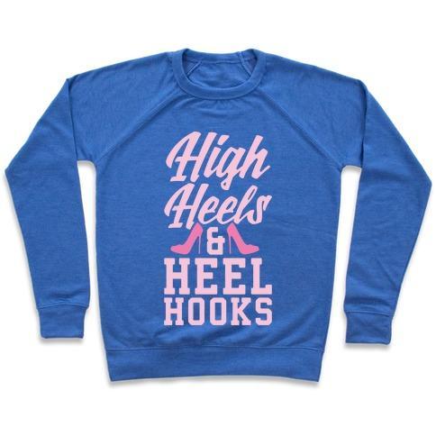 Virgin Teez  Pullover Crewneck Sweatshirt / x-small / Heathered Blue HIGH HEELS & HEEL HOOKS CREWNECK SWEATSHIRT