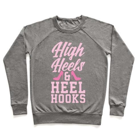 Virgin Teez  Pullover Crewneck Sweatshirt / x-small / Heathered Gray HIGH HEELS & HEEL HOOKS CREWNECK SWEATSHIRT