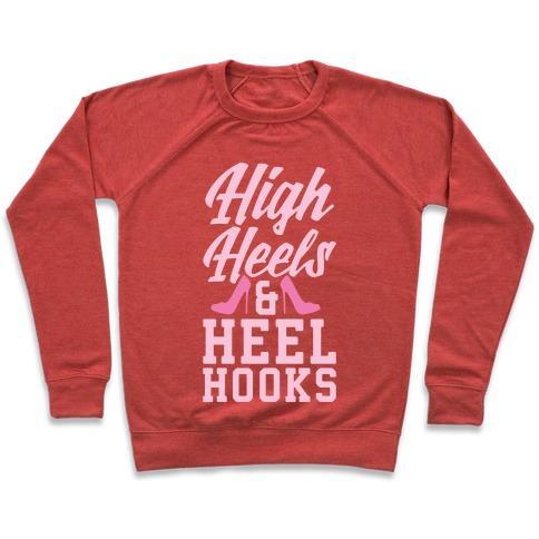 Virgin Teez  Pullover Crewneck Sweatshirt / x-small / Heathered Red HIGH HEELS & HEEL HOOKS CREWNECK SWEATSHIRT