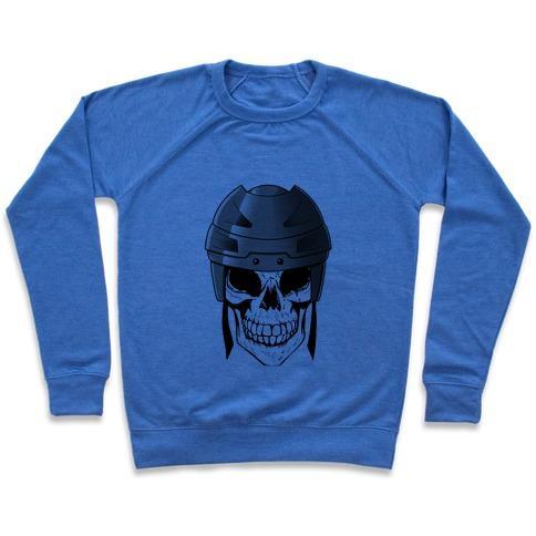 Virgin Teez  Pullover Crewneck Sweatshirt / x-small / Heathered Blue HOCKEY OR DIE CREWNECK SWEATSHIRT