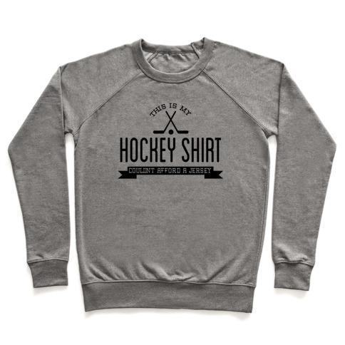 Virgin Teez  Pullover Crewneck Sweatshirt / x-small / Heathered Gray HOCKEY SHIRT CREWNECK SWEATSHIRT