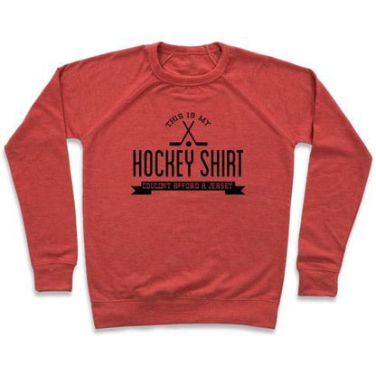 Virgin Teez  Pullover Crewneck Sweatshirt / x-small / Heathered Red HOCKEY SHIRT CREWNECK SWEATSHIRT