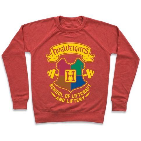 Virgin Teez  Pullover Crewneck Sweatshirt / x-small / Heathered Red HOGWEIGHTS CREWNECK SWEATSHIRT