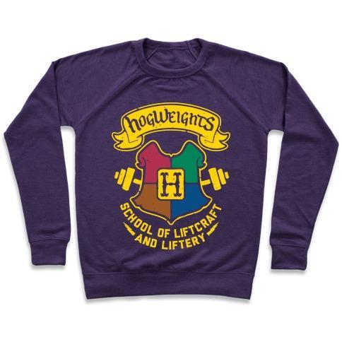 Virgin Teez  Pullover Crewneck Sweatshirt / x-small / Purple HOGWEIGHTS CREWNECK SWEATSHIRT