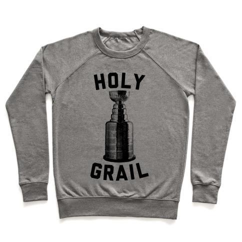 Virgin Teez  Pullover Crewneck Sweatshirt / x-small / Heathered Gray HOLY GRAIL CREWNECK SWEATSHIRT