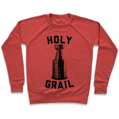 Virgin Teez  Pullover Crewneck Sweatshirt / x-small / Heathered Red HOLY GRAIL CREWNECK SWEATSHIRT