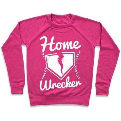 Virgin Teez  Pullover Crewneck Sweatshirt / x-small / Deep Pink HOME WRECKER CREWNECK SWEATSHIRT