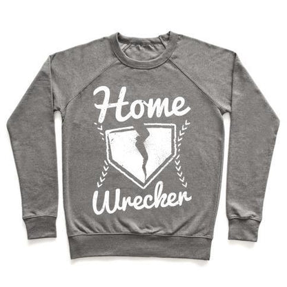 Virgin Teez  Pullover Crewneck Sweatshirt / x-small / Heathered Gray HOME WRECKER CREWNECK SWEATSHIRT