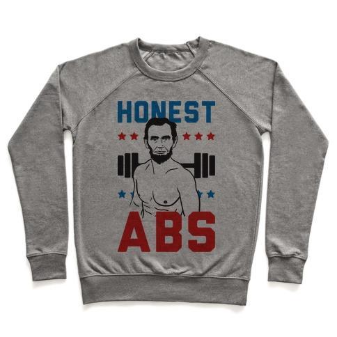 Virgin Teez  Pullover Crewneck Sweatshirt / x-small / Heathered Gray HONEST ABS CREWNECK SWEATSHIRT