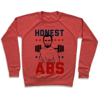 Virgin Teez  Pullover Crewneck Sweatshirt / x-small / Heathered Red HONEST ABS CREWNECK SWEATSHIRT