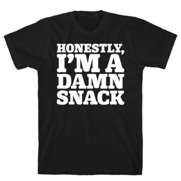 GYM FIT T-SHIRT HONESTLY I'M A DAMN WHITE PRINT T-SHIRT