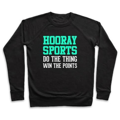 Virgin Teez  Pullover Crewneck Sweatshirt / x-small / Black HOORAY SPORTS CREWNECK SWEATSHIRT