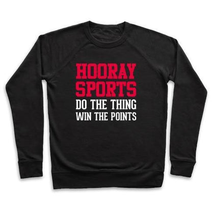 Virgin Teez  Pullover Crewneck Sweatshirt / x-small / Black HOORAY SPORTS CREWNECK SWEATSHIRT