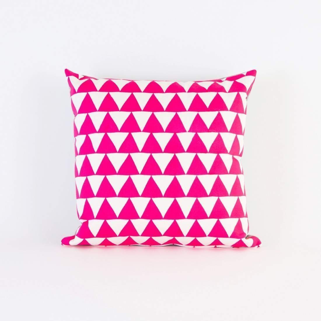 The Pillow pillows Hot Pink Mountains of Montana Triangle Screen Print Organic Pillow