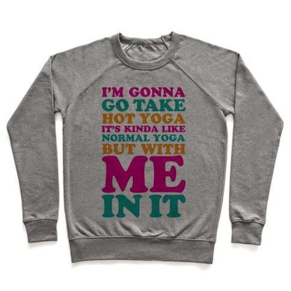 Virgin Teez  Pullover Crewneck Sweatshirt / x-small / Heathered Gray HOT YOGA CREWNECK SWEATSHIRT