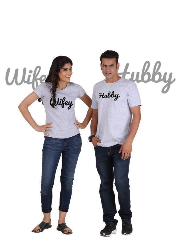 HUM TUM T-SHIRT Hubby and Wifey (Classic) Classic Couple T-Shirt