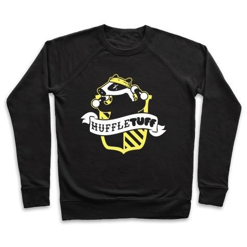 Virgin Teez  Pullover Crewneck Sweatshirt / x-small / Black HUFFLETUFF CREWNECK SWEATSHIRT