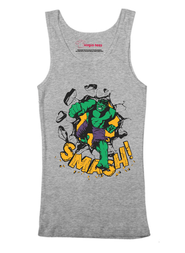 Virgin Teez Tank Top SMALL / Gray HULK SMASH Tank Top