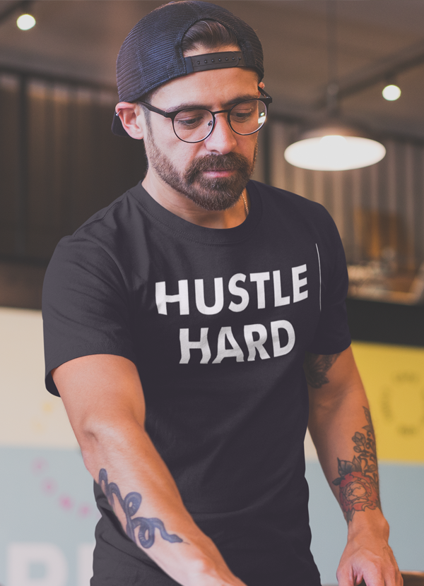 Virgin Teez T-SHIRT Hustle Harder Men T-Shirt