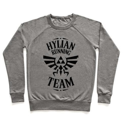 Virgin Teez  Pullover Crewneck Sweatshirt / x-small / Heathered Gray HYLIAN RUNNING TEAM CREWNECK SWEATSHIRT