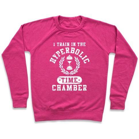 Virgin Teez  Pullover Crewneck Sweatshirt / x-small / Deep Pink HYPERBOLIC TIME CHAMBER (DISTRESSED) CREWNECK SWEATSHIRT