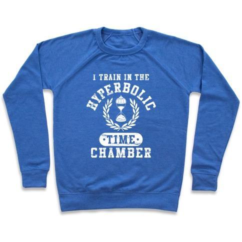 Virgin Teez  Pullover Crewneck Sweatshirt / x-small / Heathered Blue HYPERBOLIC TIME CHAMBER (DISTRESSED) CREWNECK SWEATSHIRT