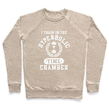 Virgin Teez  Pullover Crewneck Sweatshirt / x-small / Heathered Oatmeal HYPERBOLIC TIME CHAMBER (DISTRESSED) CREWNECK SWEATSHIRT