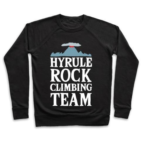 Virgin Teez  Pullover Crewneck Sweatshirt / x-small / Black HYRULE ROCK CLIMBING TEAM CREWNECK SWEATSHIRT