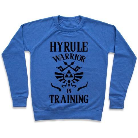 Virgin Teez  Pullover Crewneck Sweatshirt / x-small / Heathered Blue HYRULE WARRIOR IN TRAINING CREWNECK SWEATSHIRT