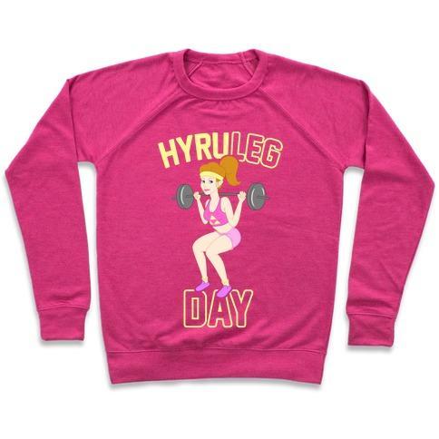 Virgin Teez  Pullover Crewneck Sweatshirt / x-small / Deep Pink HYRULEG DAY CREWNECK SWEATSHIRT