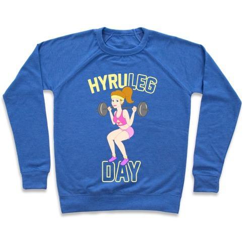 Virgin Teez  Pullover Crewneck Sweatshirt / x-small / Heathered Blue HYRULEG DAY CREWNECK SWEATSHIRT