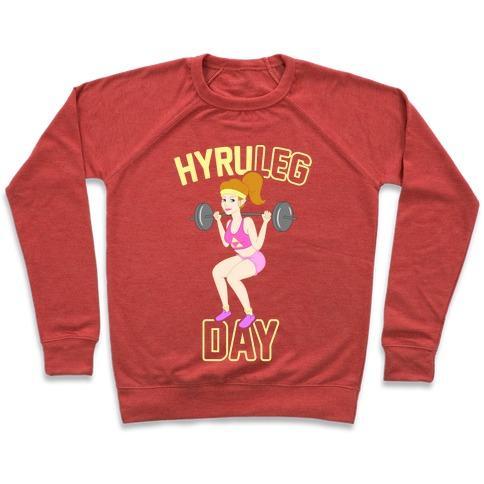 Virgin Teez  Pullover Crewneck Sweatshirt / x-small / Heathered Red HYRULEG DAY CREWNECK SWEATSHIRT