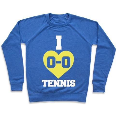 Virgin Teez  Pullover Crewneck Sweatshirt / x-small / Heathered Blue I 0-0 TENNIS CREWNECK SWEATSHIRT