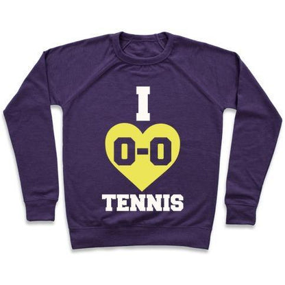 Virgin Teez  Pullover Crewneck Sweatshirt / x-small / Purple I 0-0 TENNIS CREWNECK SWEATSHIRT