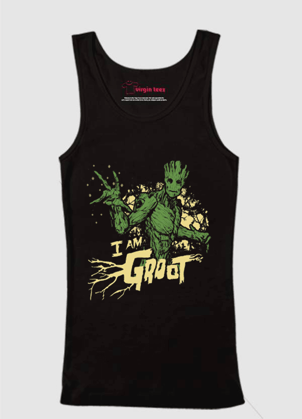 Virgin Teez Tank Top SMALL I AM GROOT Tank Top