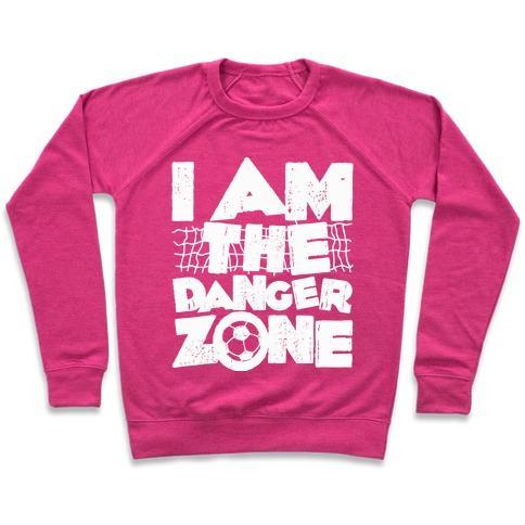 Virgin Teez  Pullover Crewneck Sweatshirt / x-small / Deep Pink I AM THE DANGER ZONE CREWNECK SWEATSHIRT