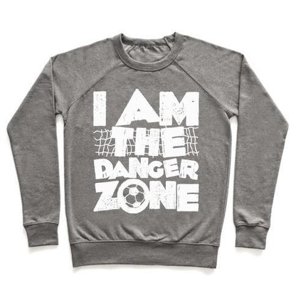 Virgin Teez  Pullover Crewneck Sweatshirt / x-small / Heathered Gray I AM THE DANGER ZONE CREWNECK SWEATSHIRT