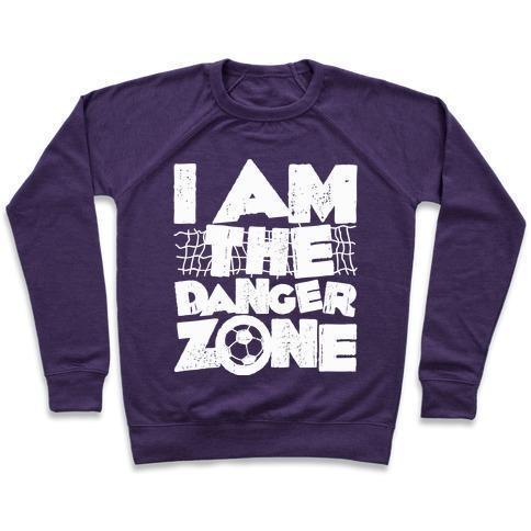 Virgin Teez  Pullover Crewneck Sweatshirt / x-small / Purple I AM THE DANGER ZONE CREWNECK SWEATSHIRT