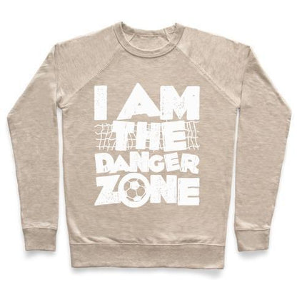 Virgin Teez  Pullover Crewneck Sweatshirt / x-small / Heathered Oatmeal I AM THE DANGER ZONE CREWNECK SWEATSHIRT