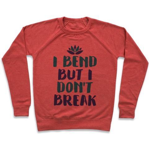 Virgin Teez  Pullover Crewneck Sweatshirt / x-small / Heathered Red I BEND BUT I DON'T BREAK CREWNECK SWEATSHIRT