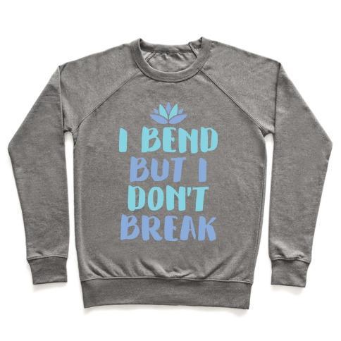 Virgin Teez  Pullover Crewneck Sweatshirt / x-small / Heathered Gray I BEND BUT I DON'T BREAK CREWNECK SWEATSHIRT