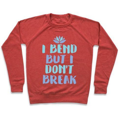 Virgin Teez  Pullover Crewneck Sweatshirt / x-small / Heathered Red I BEND BUT I DON'T BREAK CREWNECK SWEATSHIRT